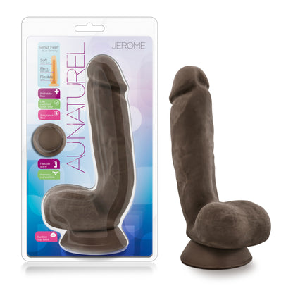 Blush Au Naturel Jerome Dildo – Realistic, Suction Cup, Harness Compatible, Brown