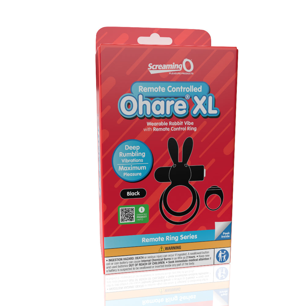 Screaming O Remote Controlled Ohare XL Vibrating Ring – Black