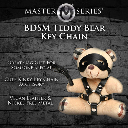 XR Brands Bondage Bear Keychain – Light Peach Color with Removable Eye Mask