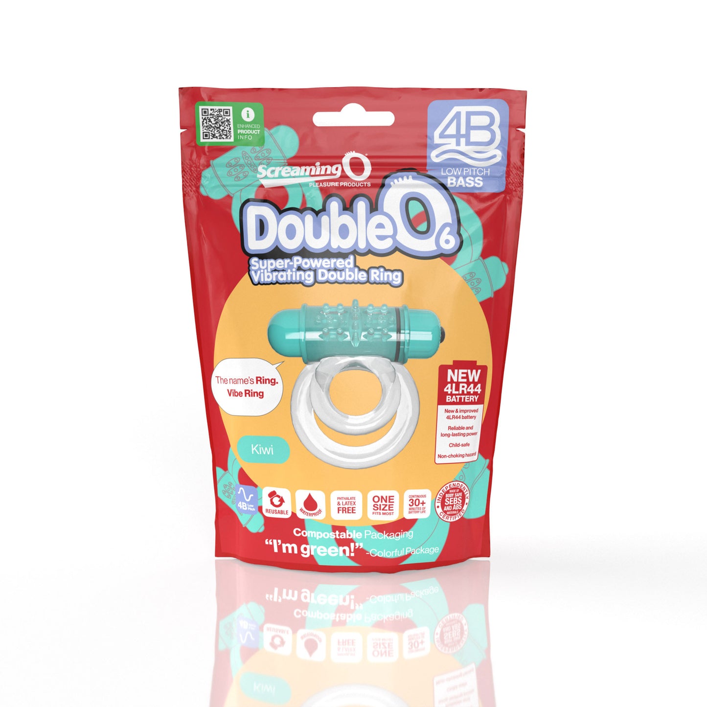 Screaming O Double O Super Powered Vibrating Double Ring – Kiwi