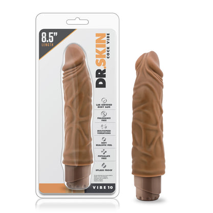 Dr. Skin Cock Vibe 10 - 8.5 Inch Vibrating Dildo - Mocha