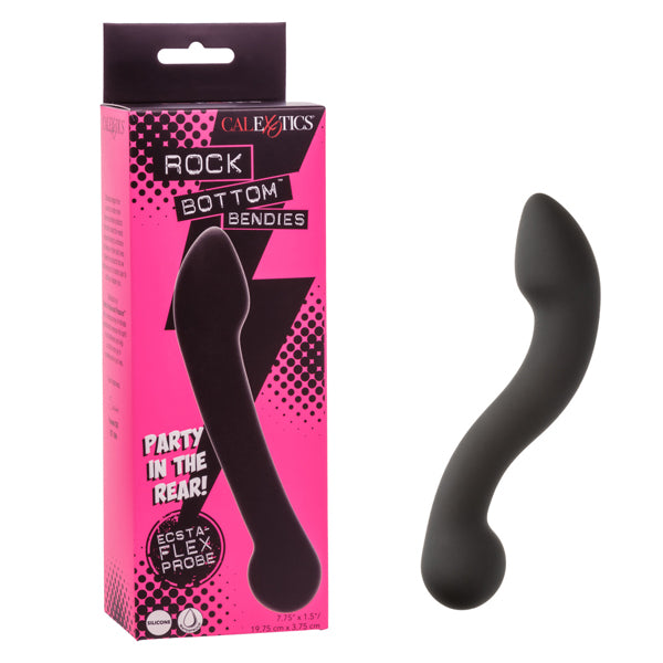 Rock Bottom Bendies Ecsta-Flex Probe – Black – Dual-Ended Waterproof Silicone Probe