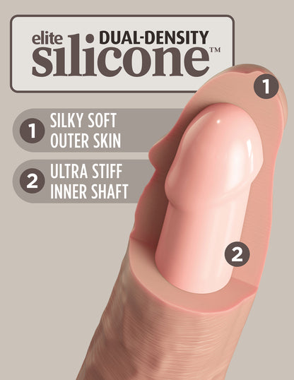 Pipedream King Cock Elite 7 Inch Vibrating Silicone Dual Density Cock with Remote – Beige