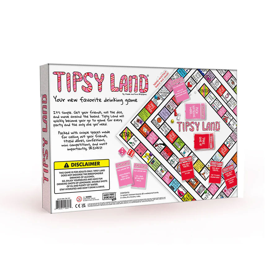 Tipsy Land Board Game – Fun Drinking Game
