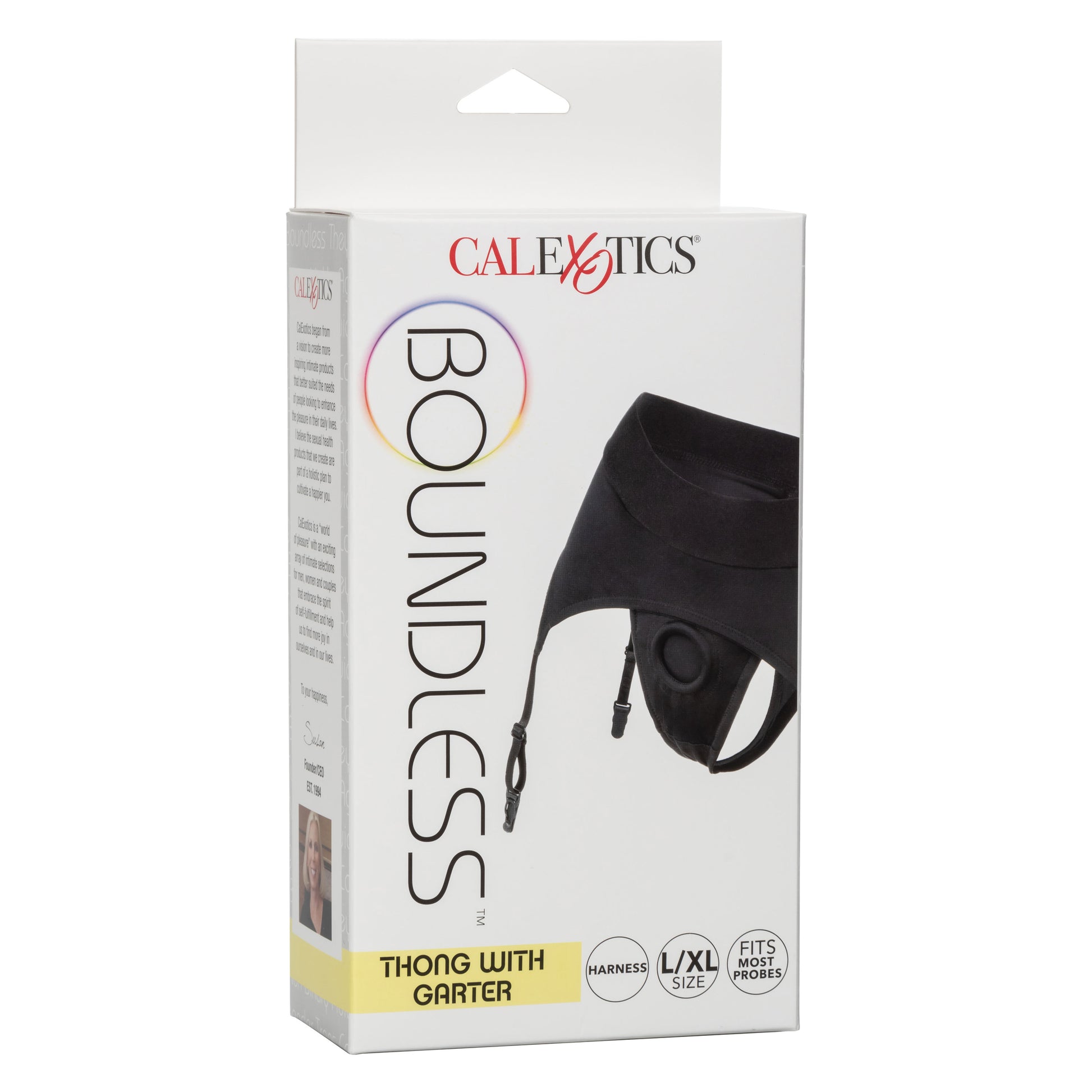 CalExotics Boundless Thong with Garter - Harness Design - Black