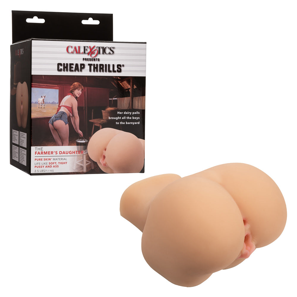 CalExotics The Farmer's Daughter Masturbator – Dual Entry, Multi-Textured, 4.5" x 5.5" x 6"