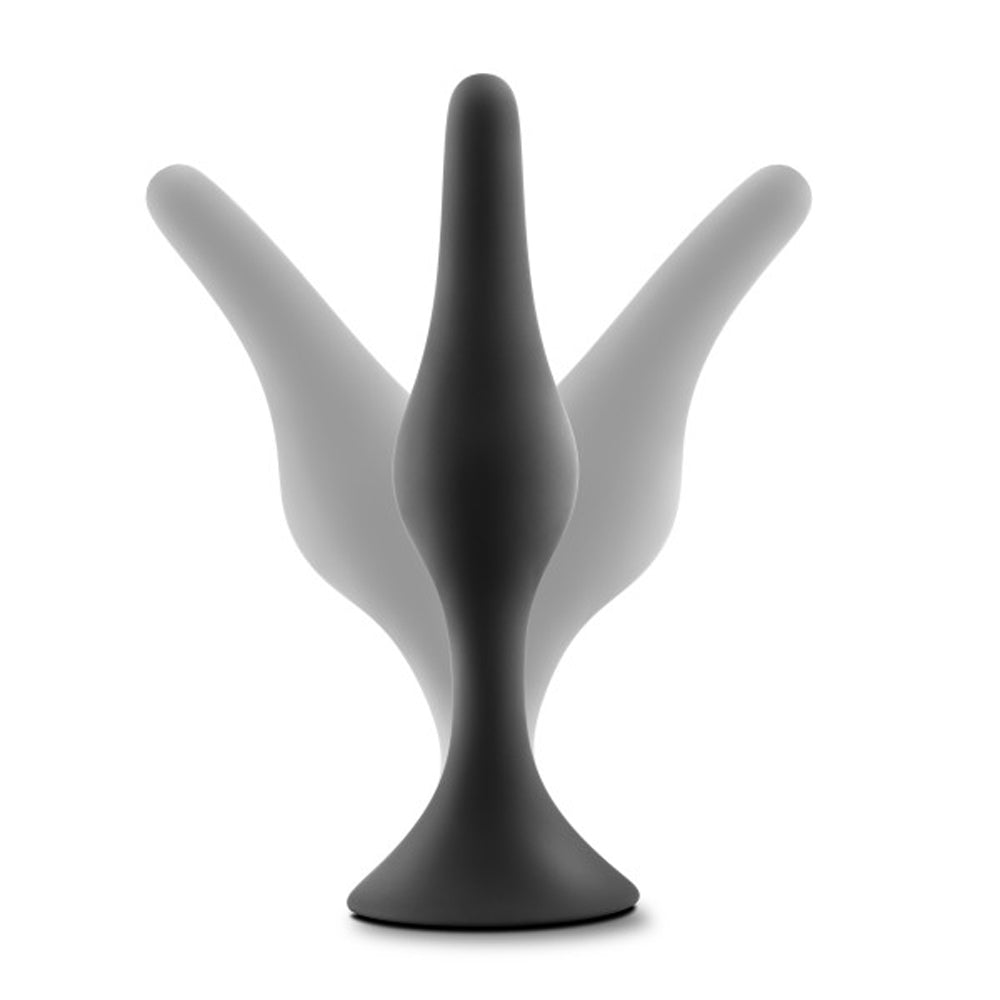 Anal Adventures Platinum Silicone Beginner Plug Kit - Black - Three Graduated Sizes