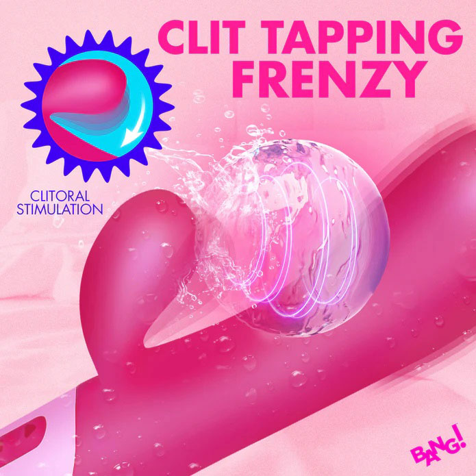 XR Brands Clit Tapping Vibrating Rabbit - Multi-Function G-Spot Vibrator - Pink