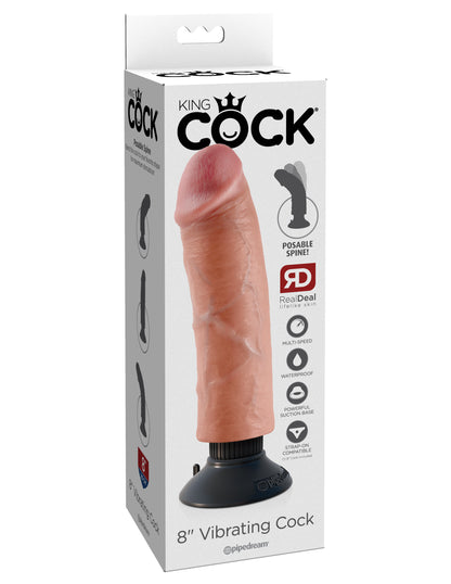 Pipedream King Cock 8-Inch Vibrating Cock - Beige