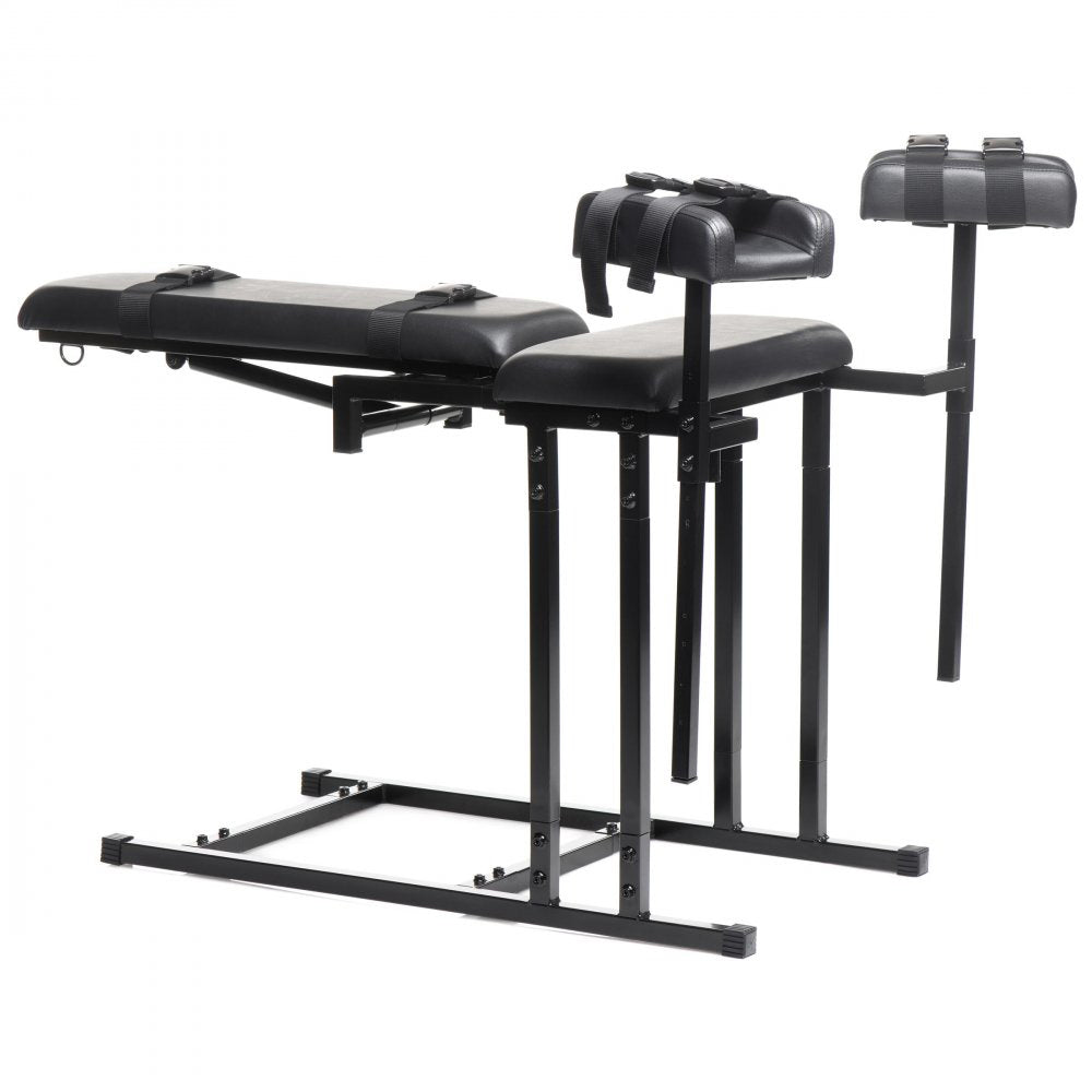 XR Brands Extreme Obedience Chair – Adjustable Bondage Chair – Black