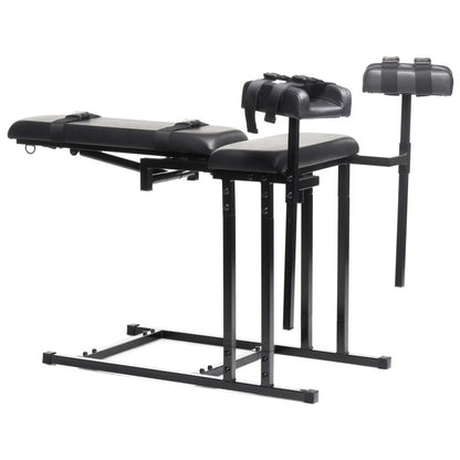 XR Brands Extreme Obedience Chair – Adjustable Bondage Chair – Black
