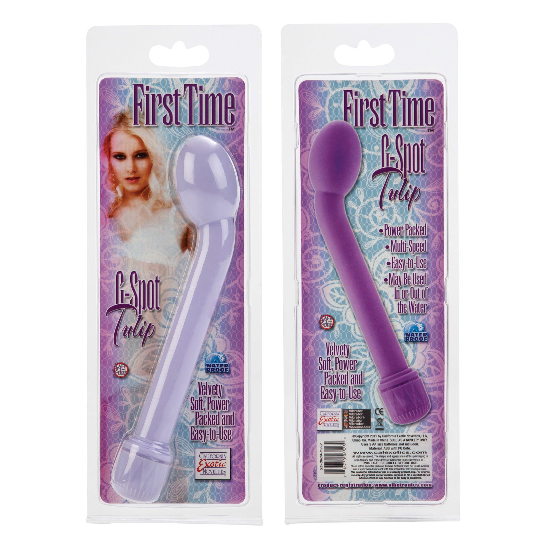 CalExotics First Time G-Spot Tulip Vibe – Purple – Multi-Speed Waterproof Stimulator