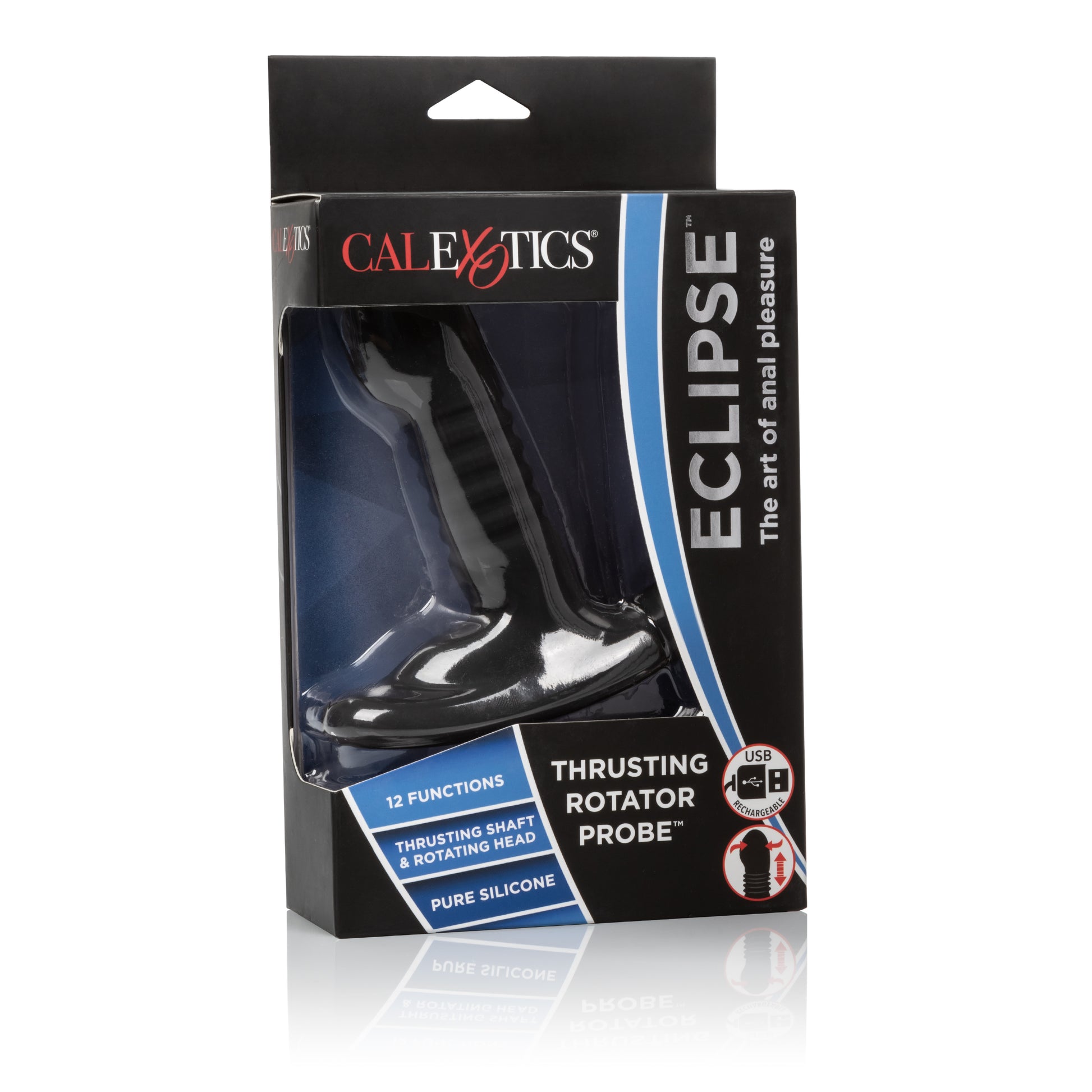 CalExotics Eclipse Thrusting Rotator Probe – Black – 12-Function Vibrating Probe