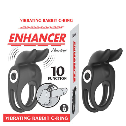 Nasstoys Enhancer Vibrating Rabbit C-Ring – Black – Dual Motor – Rechargeable