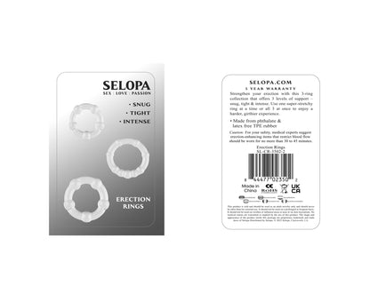 Evolved Novelties Erection Rings - 3-Ring Collection for Enhanced Support - Clear