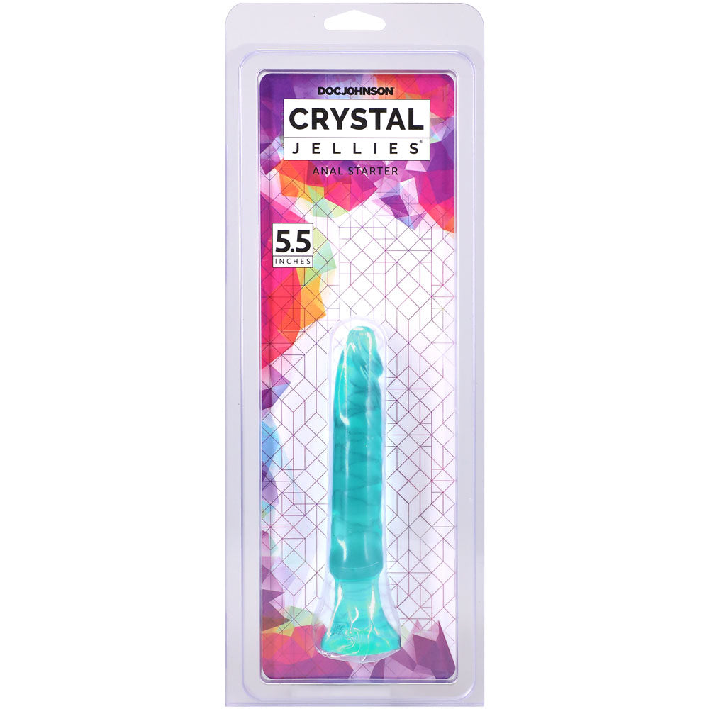 Doc Johnson Crystal Jellies Anal Starter - Soft and Flexible Anal Toy - Teal