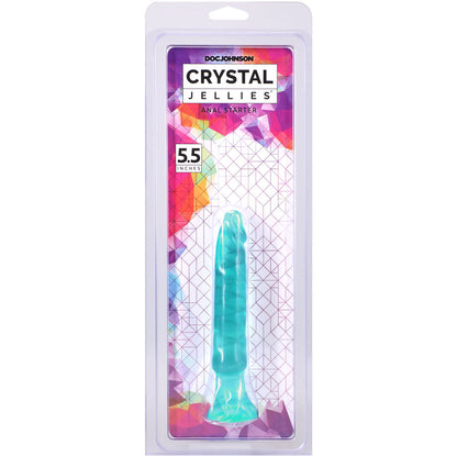 Doc Johnson Crystal Jellies Anal Starter - Soft and Flexible Anal Toy - Teal