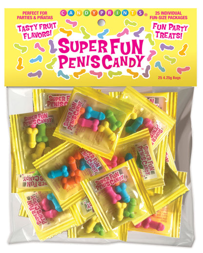 Little Genie Super Fun Penis Candy – 25 Individual Fun-Size Packages – Fruit Flavors
