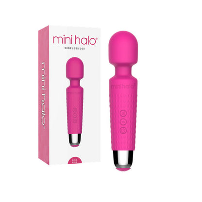 Viben Mini Halo Pink Wand Massager with 20 Vibration Patterns and 8 Speed Strengths