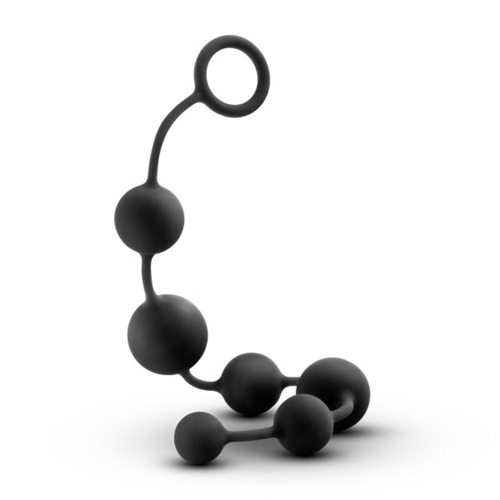 Anal Adventures Platinum Silicone Large Anal Beads – Black