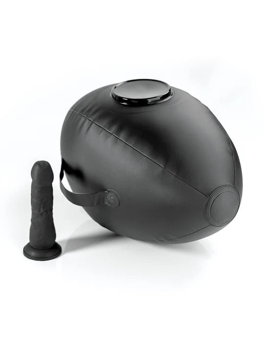Pipedream Body Dock Inflatable Love Ball - Black - Ergonomic Design with Dildo