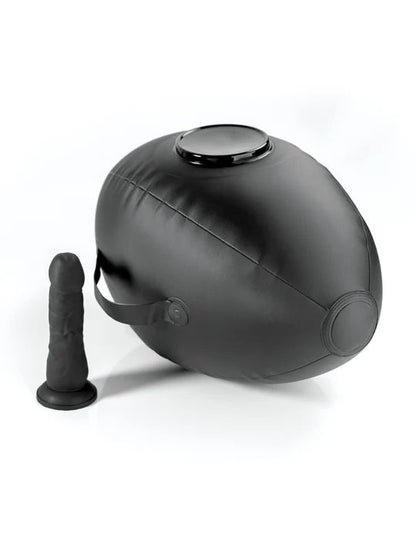 Pipedream Body Dock Inflatable Love Ball - Black - Ergonomic Design with Dildo
