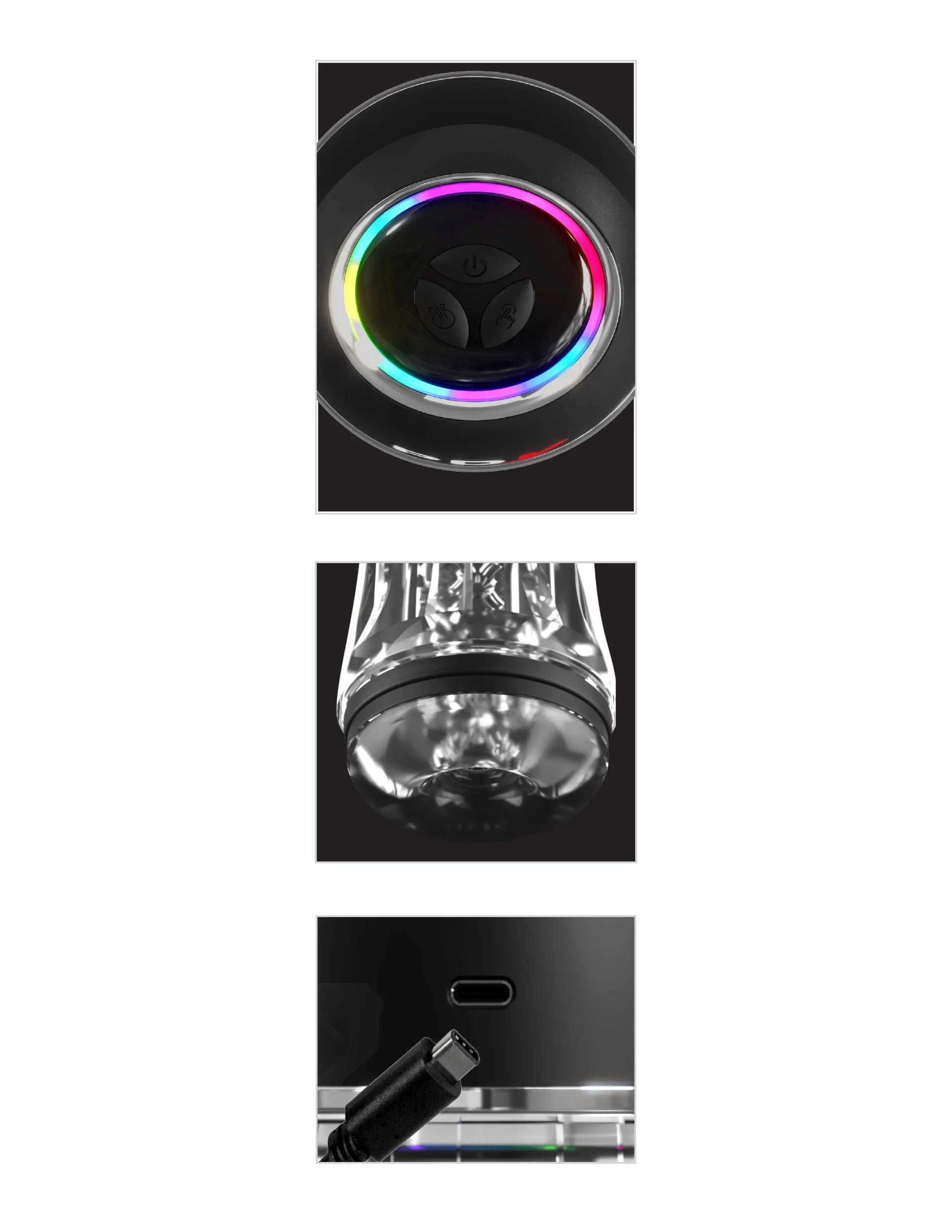 PDX Elite ViewTube Pro Stroker with Intermittent Suction – Black/Clear