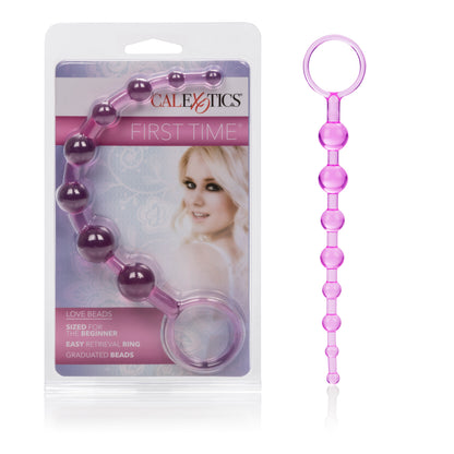CalExotics First Time Love Beads - Pink - Flexible Slim Graduated Pleasure Beads