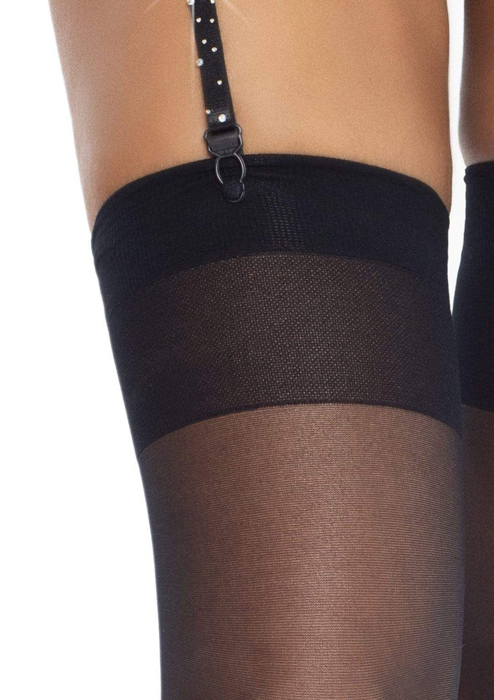 Leg Avenue Rhinestone Garter Belt – One Size – Black