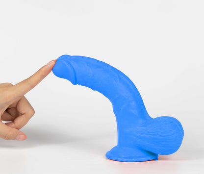 Real Skin Mr. Navy 7.5" Dual Layer Dildo - Blue