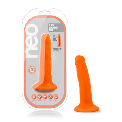 Blush Neo 5.5 Inch Dual Density Cock - Neon Orange