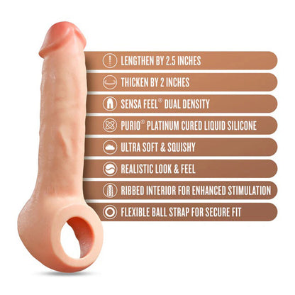 Blush Performance Plus Thrive Silicone Penis Extender - Beige - 2.5 Inch Length Increase