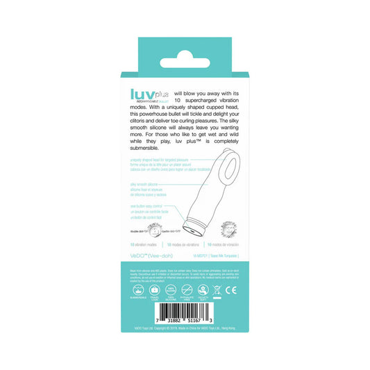 VeDO Luv Plus Rechargeable Mini Vibe - Tease Me Turquoise - Multi-Function Waterproof