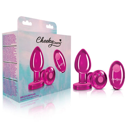 Viben Cheeky Charms Medium Vibrating Anal Plug with Remote Control – Pink