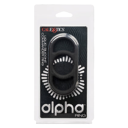 CalExotics Alpha Liquid Silicone Commander Ring - Black - Waterproof Enhancer