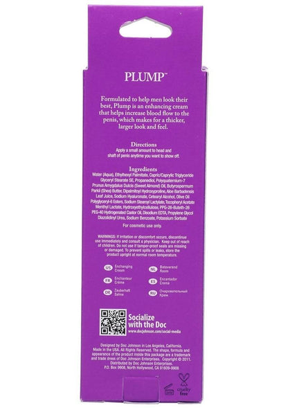 Doc Johnson Plump Enhancement Cream for Men - 2 Oz - Boxed
