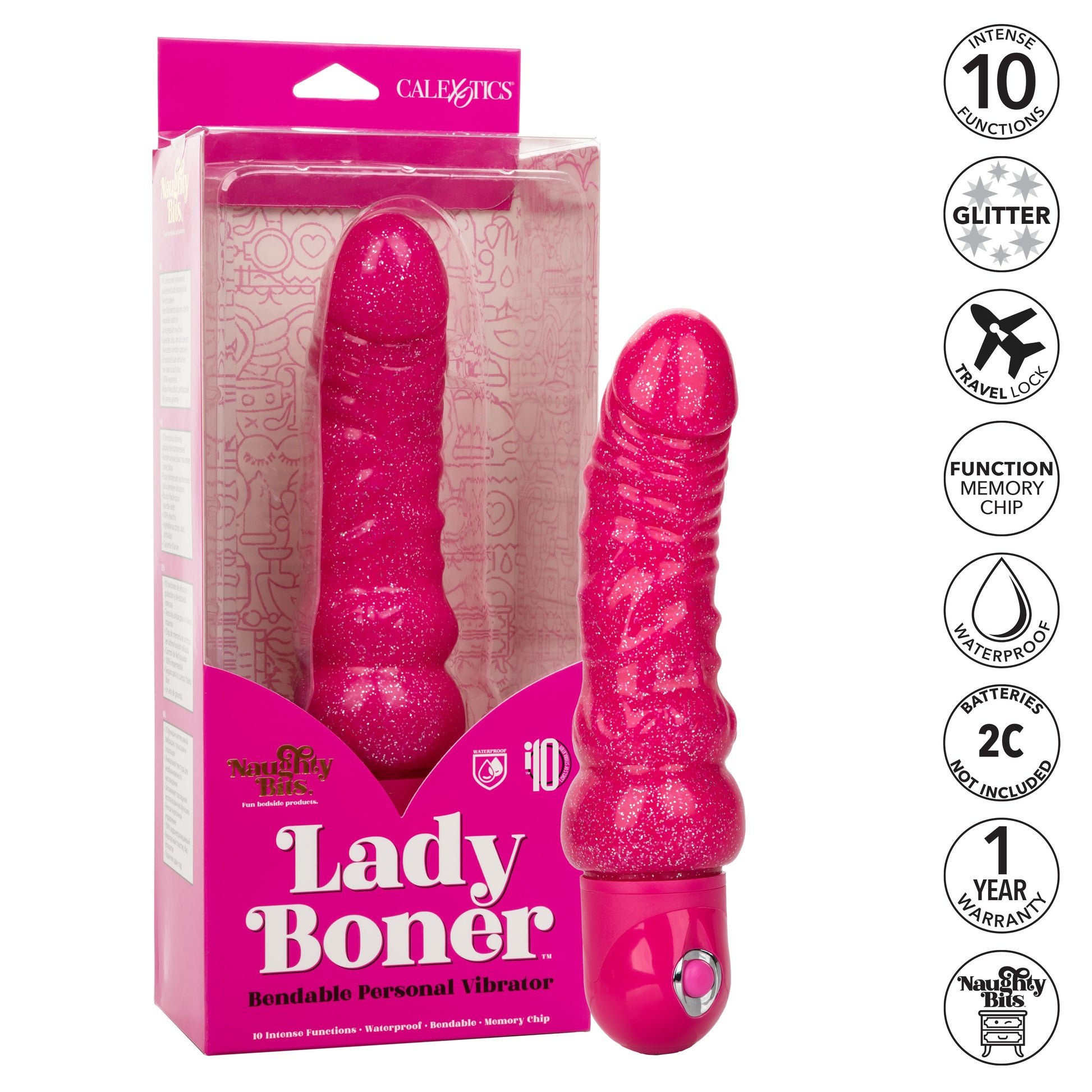 CalExotics Naughty Bits Lady Boner Bendable Personal Vibrator – Pink
