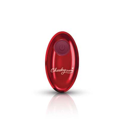 Cheeky Charms Vibrating Red Metal Anal Plug - Small with Remote Control