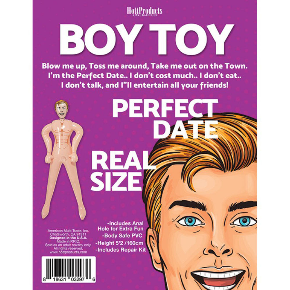 Hott Products Boy Toy Inflatable Doll with Anal Hole - Beige