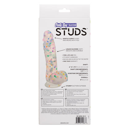CalExotics Party Boy Silicone Studs 6"/15.25 cm – Waterproof, Suction Cup, Multi-Color