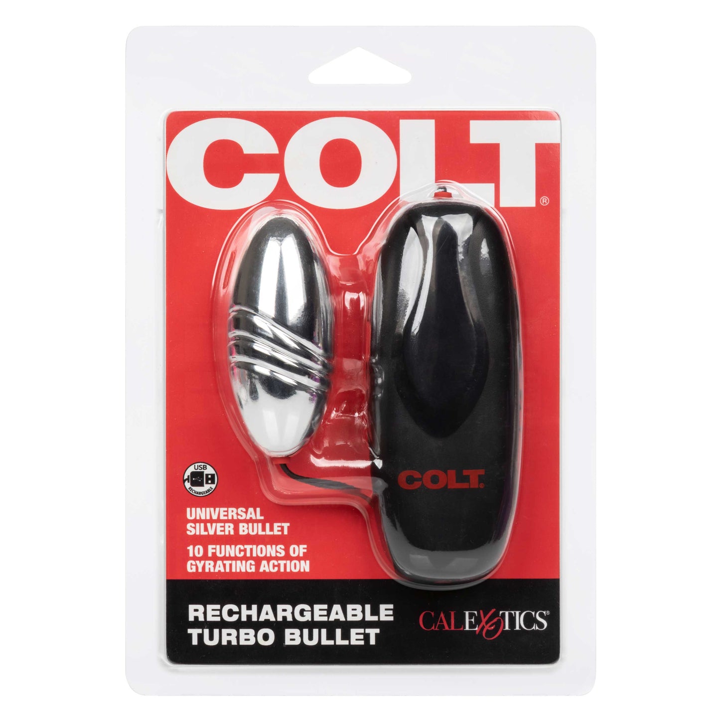 Colt Rechargeable Turbo Bullet - Silver - 10-Function Gyrating Bullet