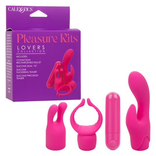 CalExotics Pleasure Kits Lovers Collection - Rechargeable Bullet with Silicone Tips - Pink