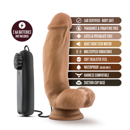 Coverboy MMA Fighter Dildo - Realistic Vibrations - Brown