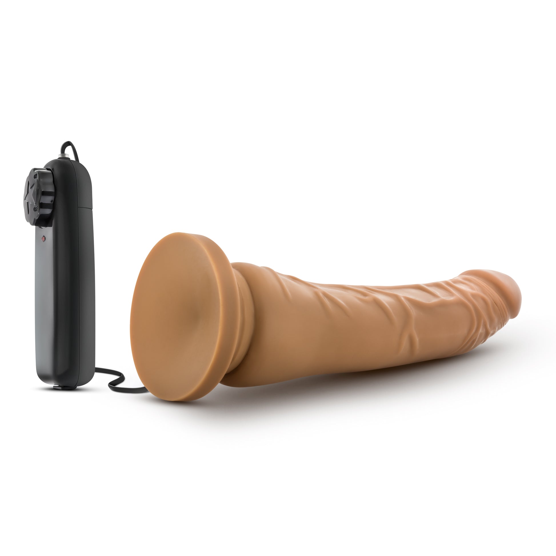 Dr. Skin 8.5 Inch Vibrating Realistic Cock with Suction Cup - Mocha