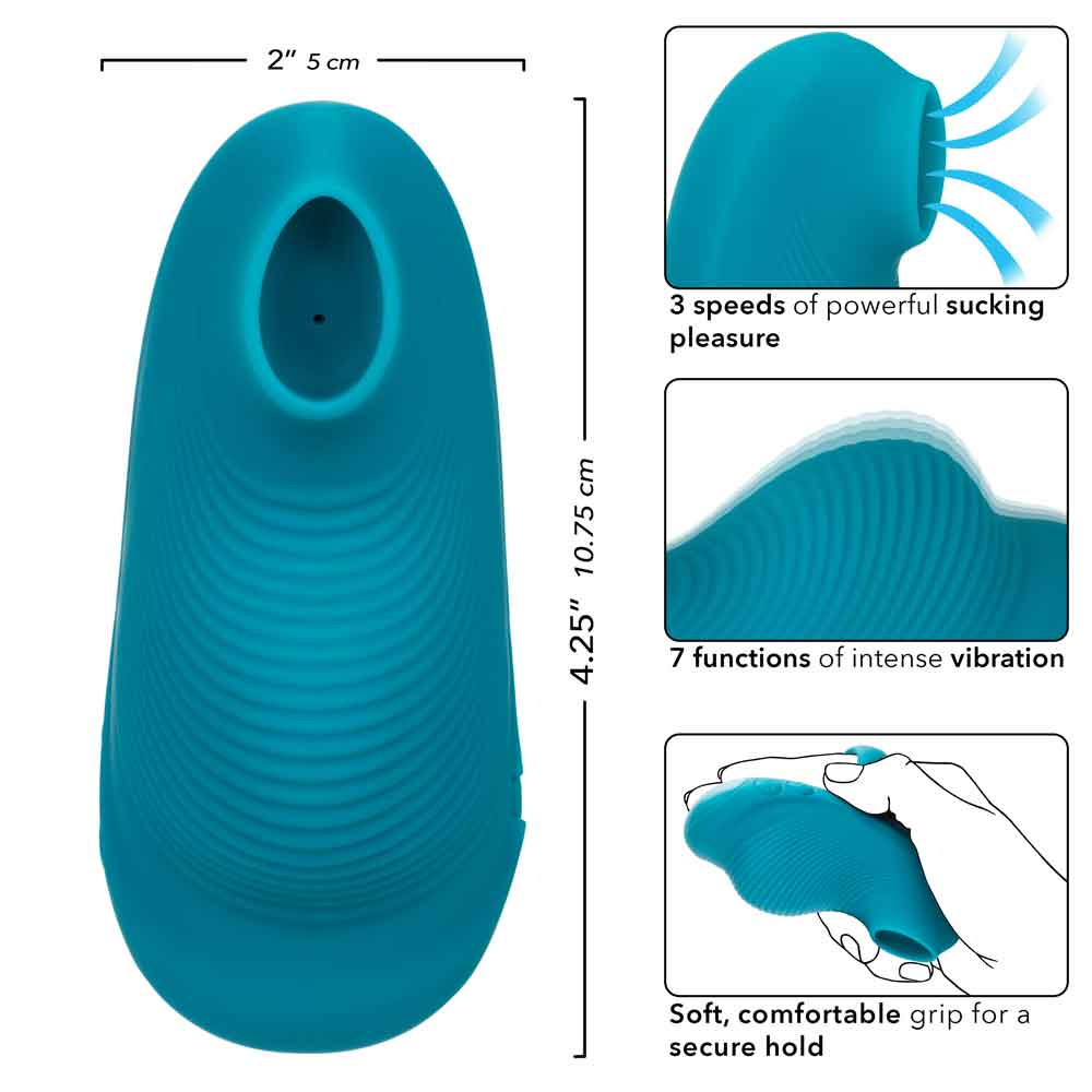 CalExotics Envy Handheld Suction Massager - Blue - Multi-Function