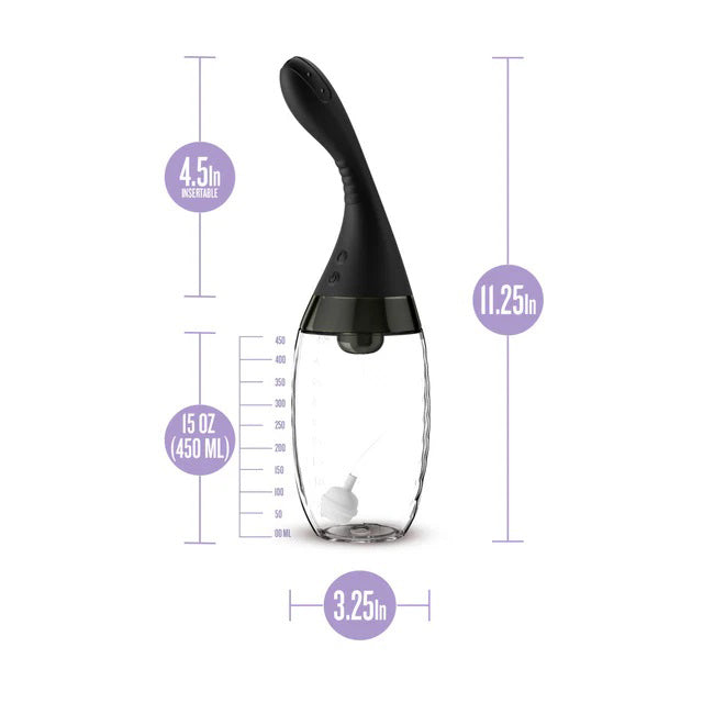 Anal Adventures Aqua Jet Anal Douche with 3-Speed Jet System – Black