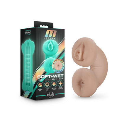 M for Men Double Trouble Glow in the Dark Stroker - Vanilla