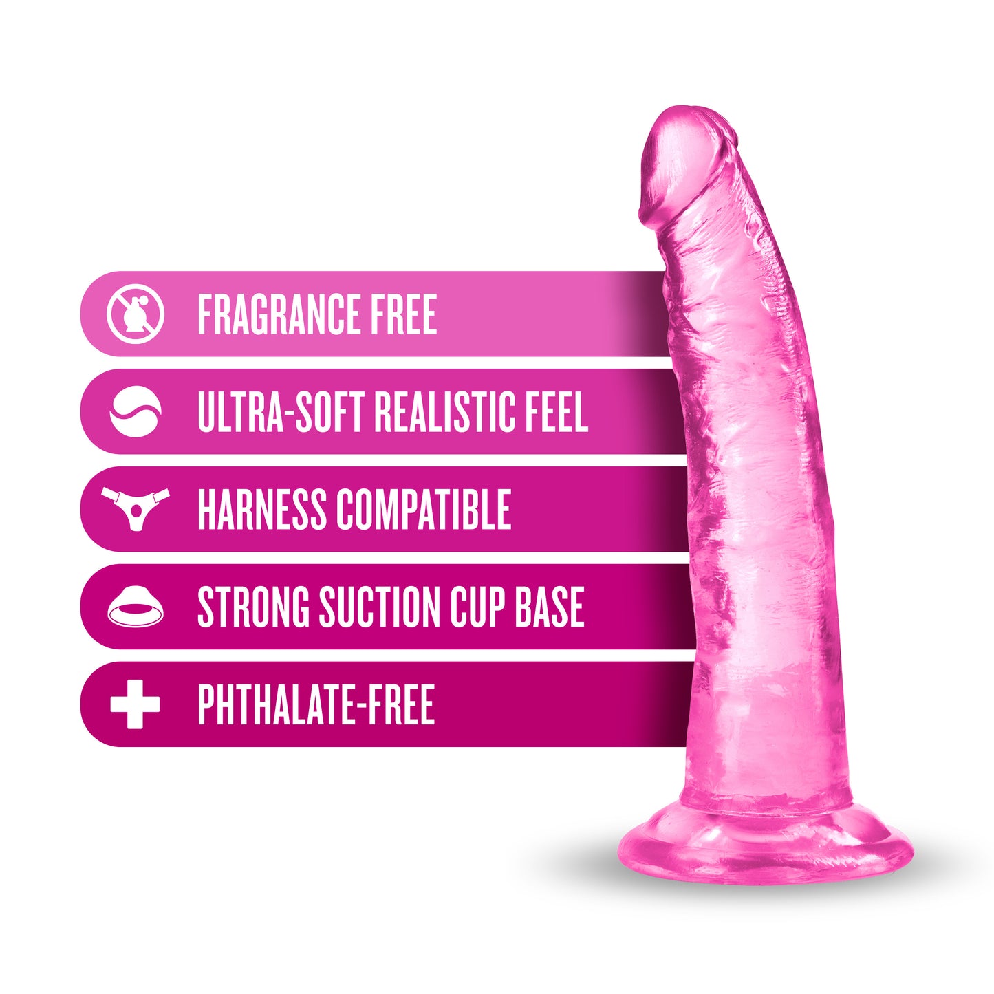 Blush B Yours Plus Lust N Thrust Dildo with Suction Cup – Pink
