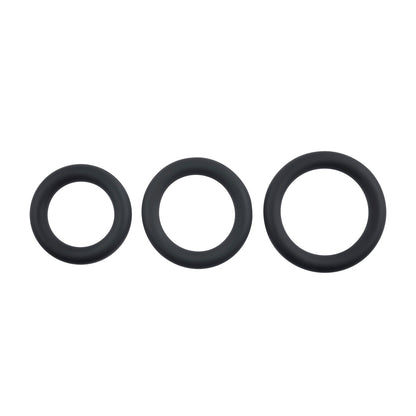 Evolved Novelties 3 Ring Circus Penis Ring Set – Black – Waterproof