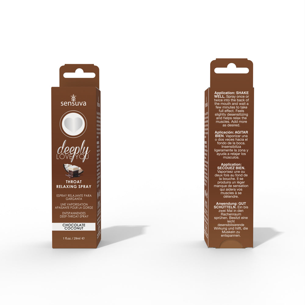 Sensuva Deeply Love You Throat Relaxing Spray - Chocolate Coconut - 1 Fl. Oz.